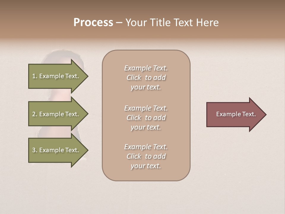 Eye Looking Through A Conceptual Keyhole On Cardboard, Close Up PowerPoint Template