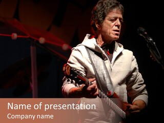 Lou Reed On Stage At Telluride Blues And Brews Fest 06 PowerPoint Template