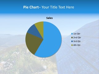 Blue Solar Batter Cells And Awesome Mountain Landscape As A Background. Shot In Salmonsdam Nature Reserve, Near Hermanus/Stanford, Western Cape, South Africa. PowerPoint Template