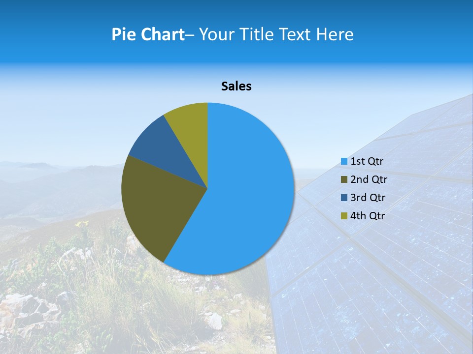 Blue Solar Batter Cells And Awesome Mountain Landscape As A Background. Shot In Salmonsdam Nature Reserve, Near Hermanus/Stanford, Western Cape, South Africa. PowerPoint Template