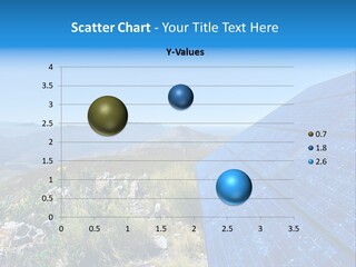 Blue Solar Batter Cells And Awesome Mountain Landscape As A Background. Shot In Salmonsdam Nature Reserve, Near Hermanus/Stanford, Western Cape, South Africa. PowerPoint Template