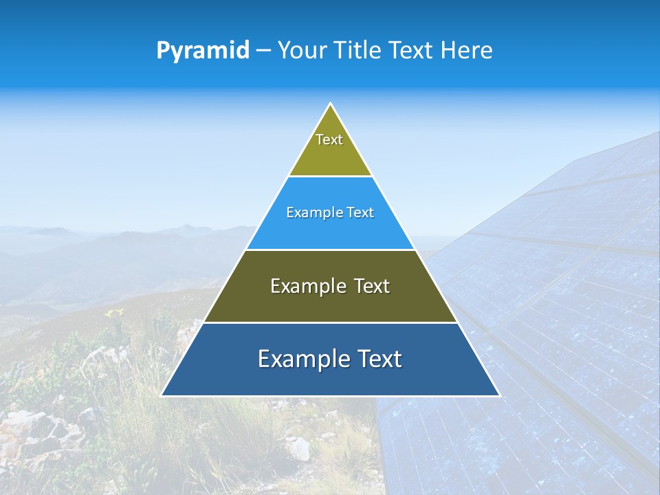 Blue Solar Batter Cells And Awesome Mountain Landscape As A Background. Shot In Salmonsdam Nature Reserve, Near Hermanus/Stanford, Western Cape, South Africa. PowerPoint Template