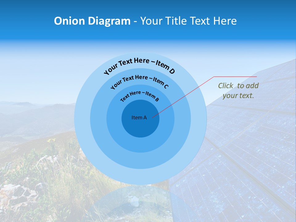 Blue Solar Batter Cells And Awesome Mountain Landscape As A Background. Shot In Salmonsdam Nature Reserve, Near Hermanus/Stanford, Western Cape, South Africa. PowerPoint Template