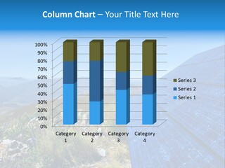 Blue Solar Batter Cells And Awesome Mountain Landscape As A Background. Shot In Salmonsdam Nature Reserve, Near Hermanus/Stanford, Western Cape, South Africa. PowerPoint Template