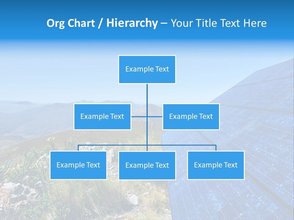 Blue Solar Batter Cells And Awesome Mountain Landscape As A Background. Shot In Salmonsdam Nature Reserve, Near Hermanus/Stanford, Western Cape, South Africa. PowerPoint Template