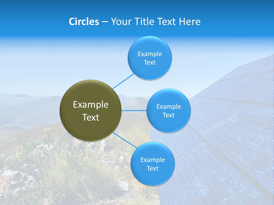 Blue Solar Batter Cells And Awesome Mountain Landscape As A Background. Shot In Salmonsdam Nature Reserve, Near Hermanus/Stanford, Western Cape, South Africa. PowerPoint Template