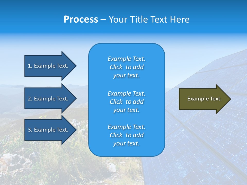 Blue Solar Batter Cells And Awesome Mountain Landscape As A Background. Shot In Salmonsdam Nature Reserve, Near Hermanus/Stanford, Western Cape, South Africa. PowerPoint Template