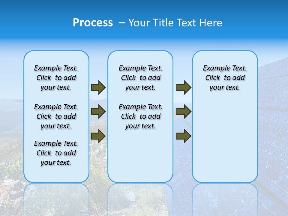 Blue Solar Batter Cells And Awesome Mountain Landscape As A Background. Shot In Salmonsdam Nature Reserve, Near Hermanus/Stanford, Western Cape, South Africa. PowerPoint Template