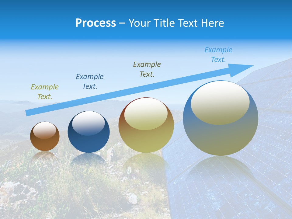 Blue Solar Batter Cells And Awesome Mountain Landscape As A Background. Shot In Salmonsdam Nature Reserve, Near Hermanus/Stanford, Western Cape, South Africa. PowerPoint Template