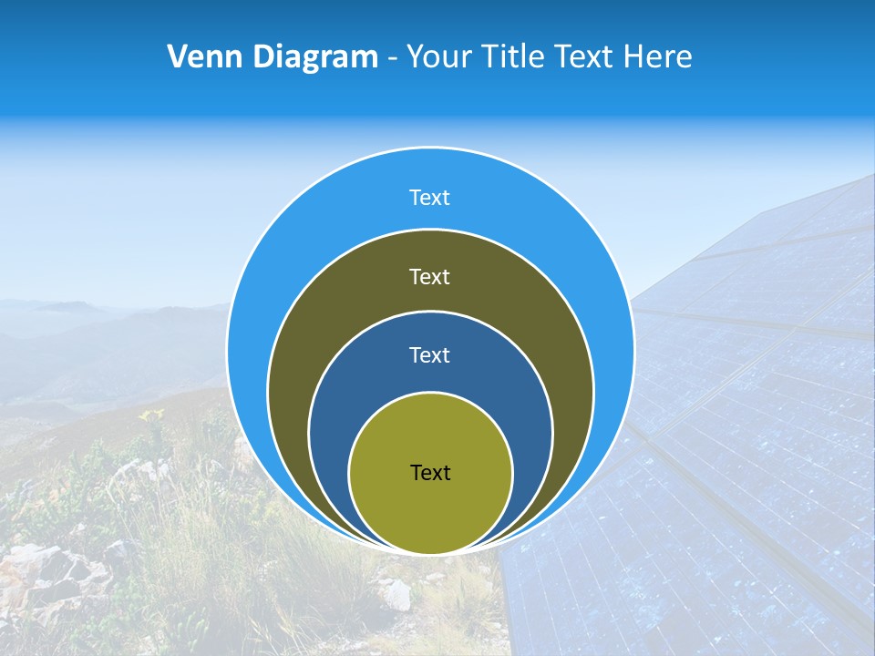 Blue Solar Batter Cells And Awesome Mountain Landscape As A Background. Shot In Salmonsdam Nature Reserve, Near Hermanus/Stanford, Western Cape, South Africa. PowerPoint Template