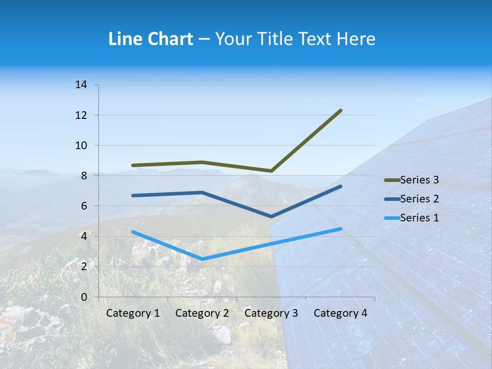 Blue Solar Batter Cells And Awesome Mountain Landscape As A Background. Shot In Salmonsdam Nature Reserve, Near Hermanus/Stanford, Western Cape, South Africa. PowerPoint Template