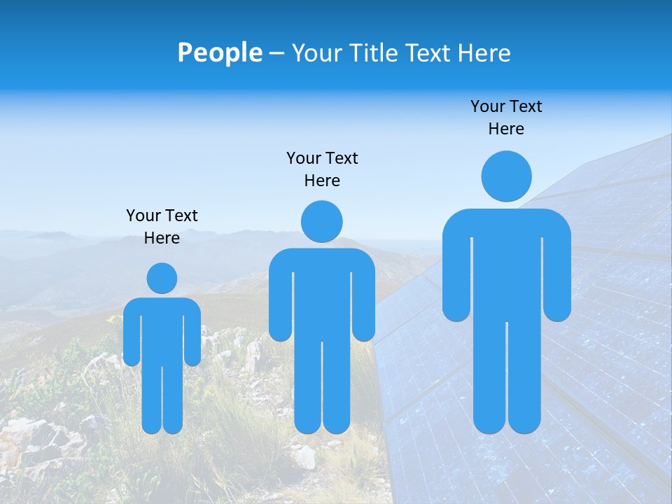 Blue Solar Batter Cells And Awesome Mountain Landscape As A Background. Shot In Salmonsdam Nature Reserve, Near Hermanus/Stanford, Western Cape, South Africa. PowerPoint Template
