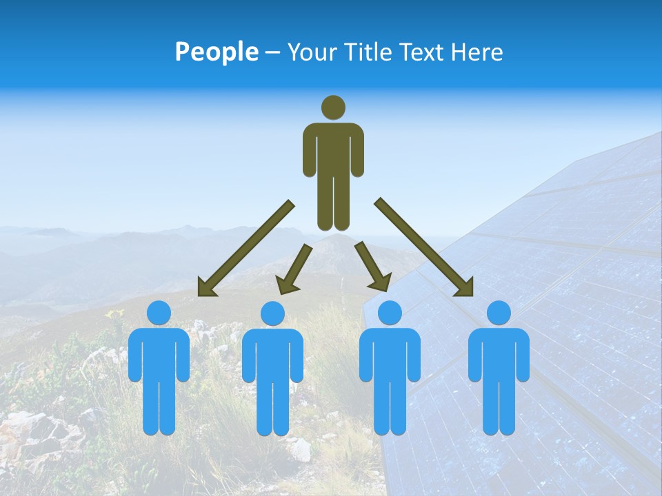 Blue Solar Batter Cells And Awesome Mountain Landscape As A Background. Shot In Salmonsdam Nature Reserve, Near Hermanus/Stanford, Western Cape, South Africa. PowerPoint Template