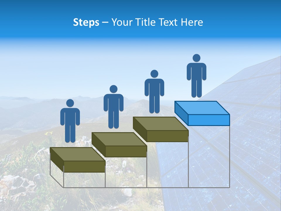 Blue Solar Batter Cells And Awesome Mountain Landscape As A Background. Shot In Salmonsdam Nature Reserve, Near Hermanus/Stanford, Western Cape, South Africa. PowerPoint Template