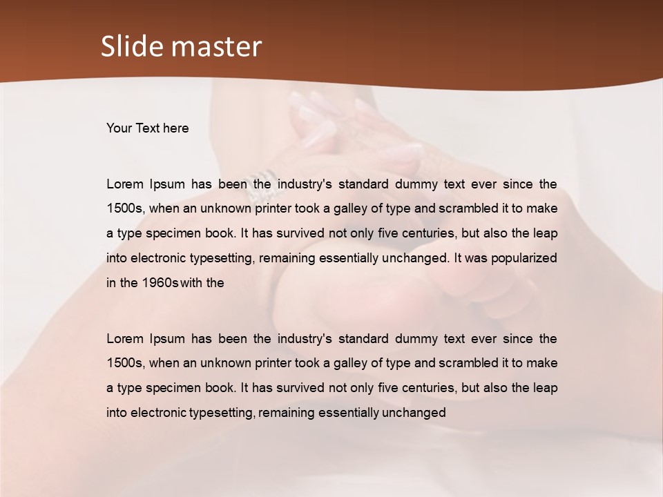 Female Hands Giving A Healthy Foot Massage PowerPoint Template