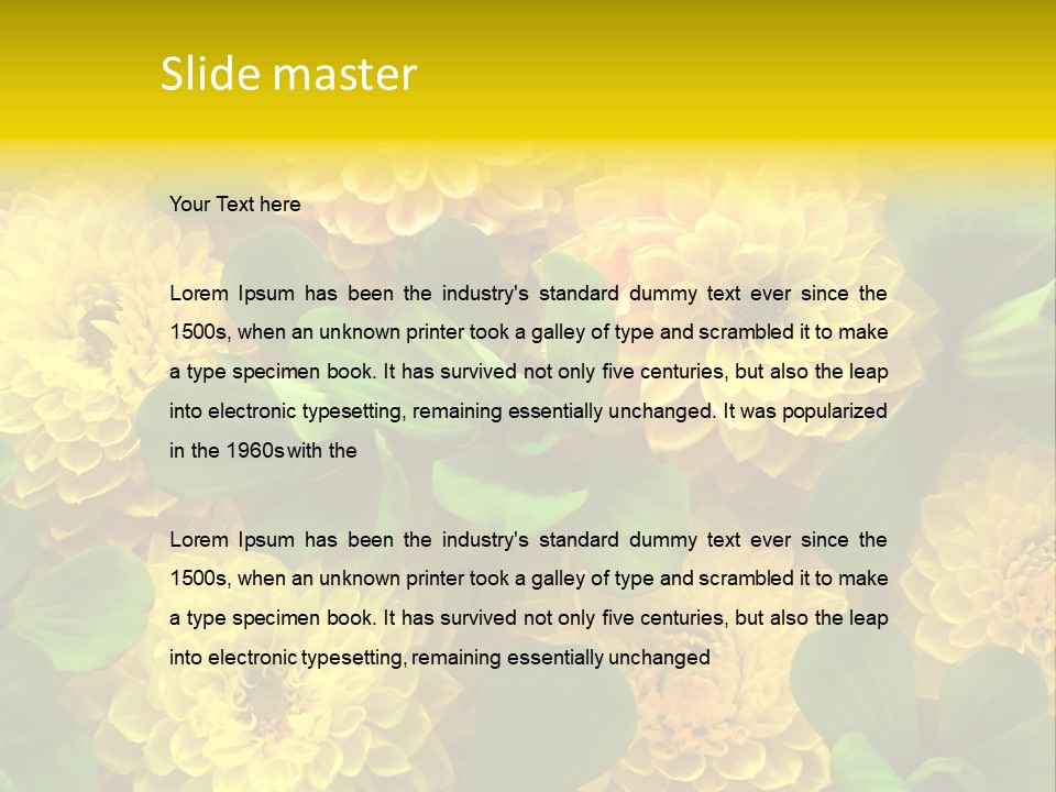Yellow Flower Background PowerPoint Template