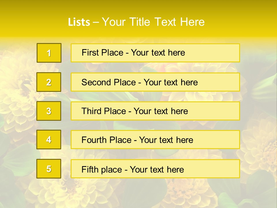 Yellow Flower Background PowerPoint Template