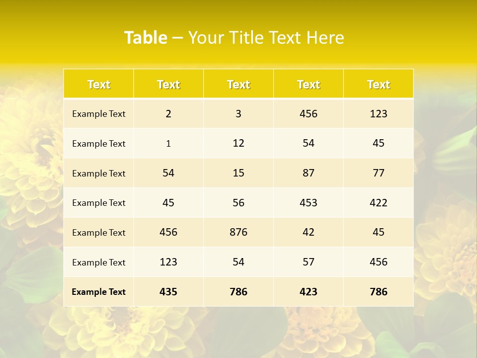 Yellow Flower Background PowerPoint Template