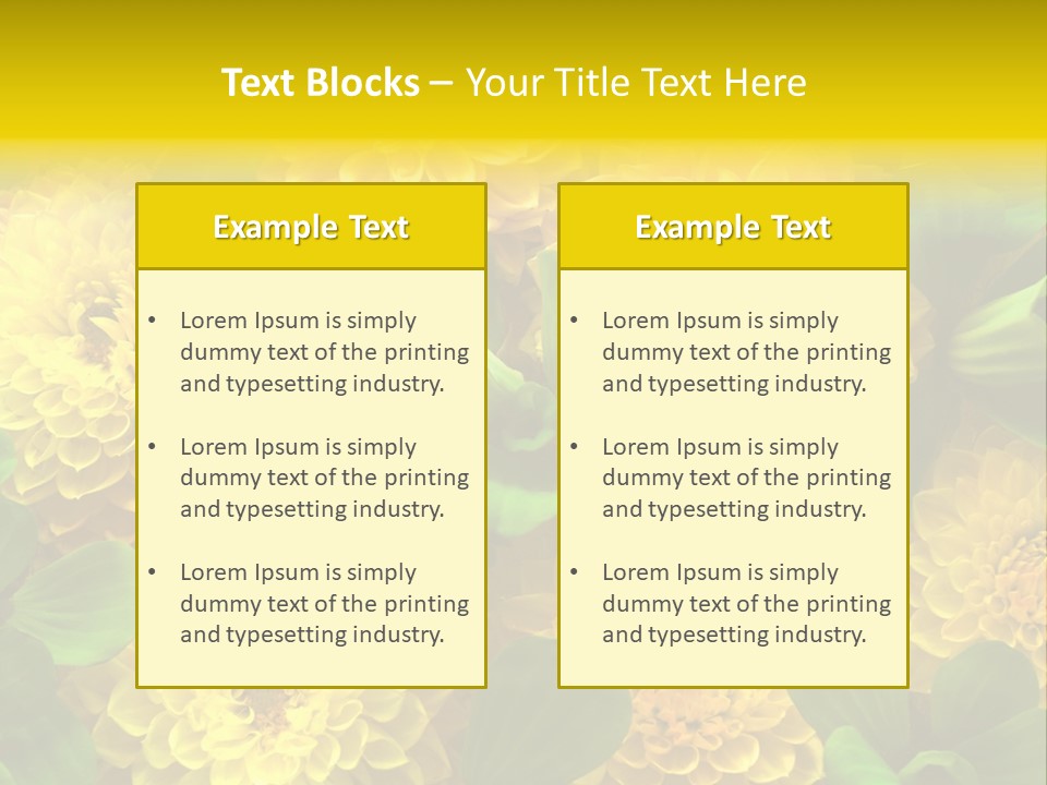 Yellow Flower Background PowerPoint Template