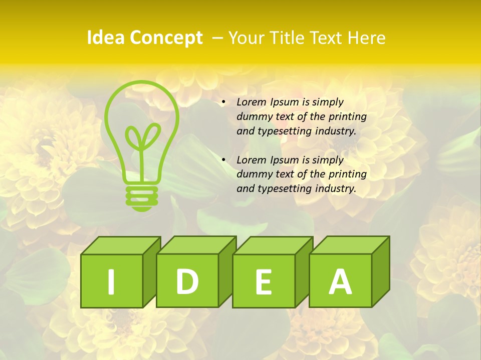 Yellow Flower Background PowerPoint Template