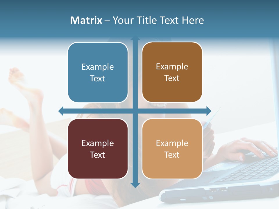 Woman With Her Computer PowerPoint Template