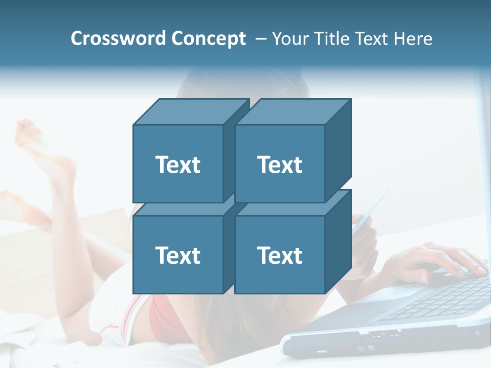 Woman With Her Computer PowerPoint Template