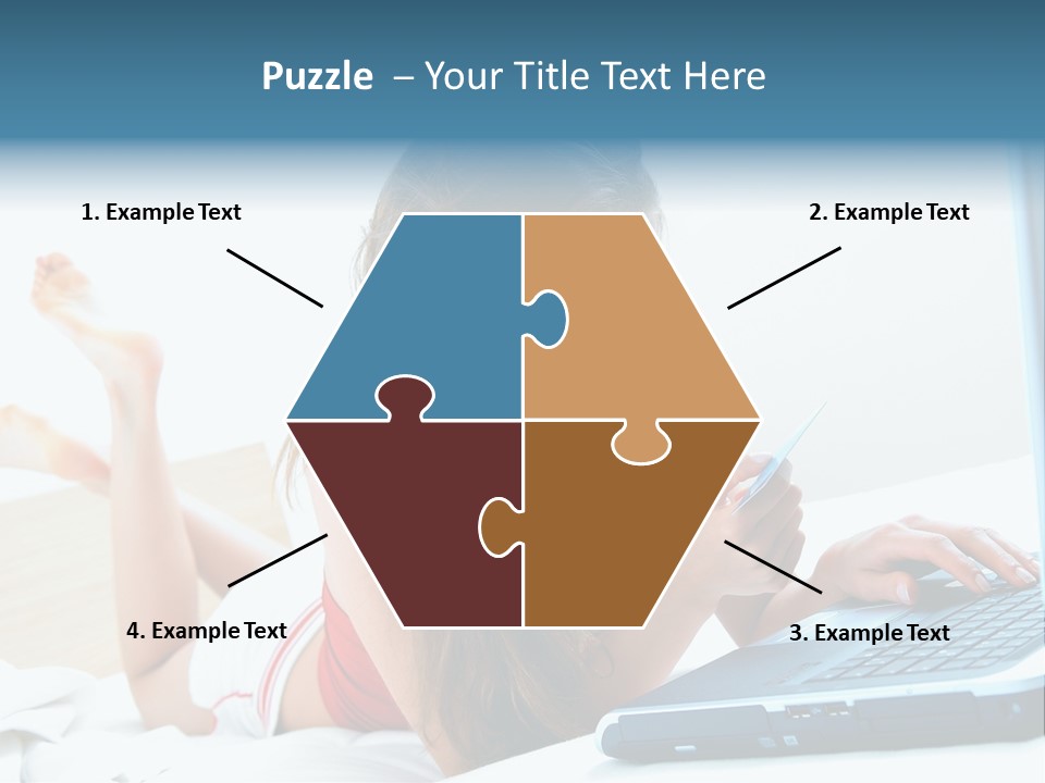 Woman With Her Computer PowerPoint Template