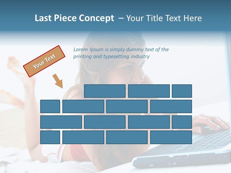 Woman With Her Computer PowerPoint Template