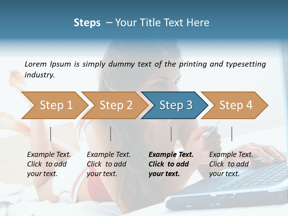 Woman With Her Computer PowerPoint Template
