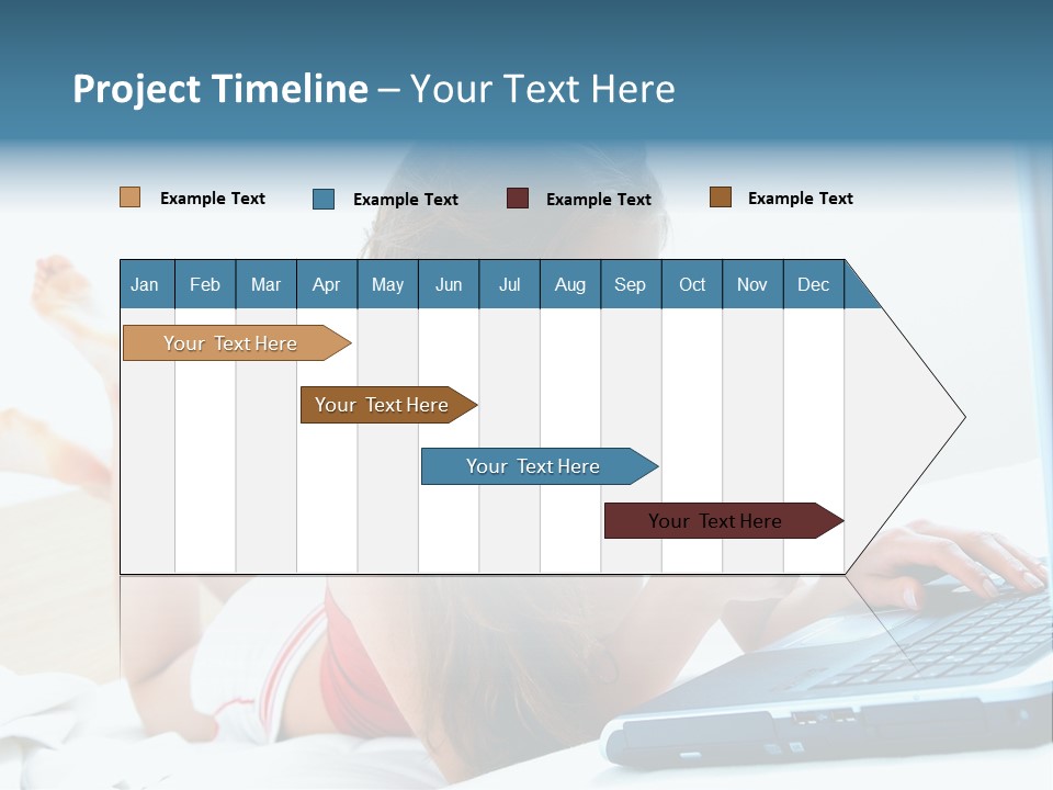 Woman With Her Computer PowerPoint Template