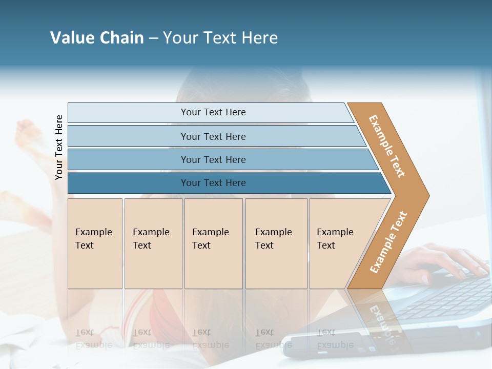 Woman With Her Computer PowerPoint Template
