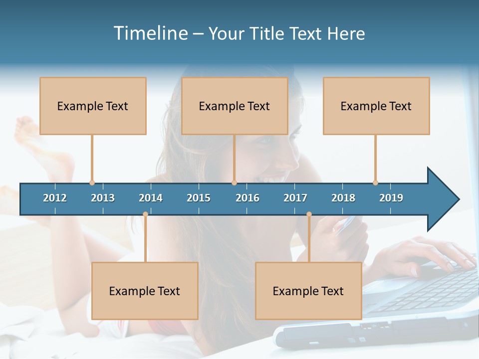 Woman With Her Computer PowerPoint Template