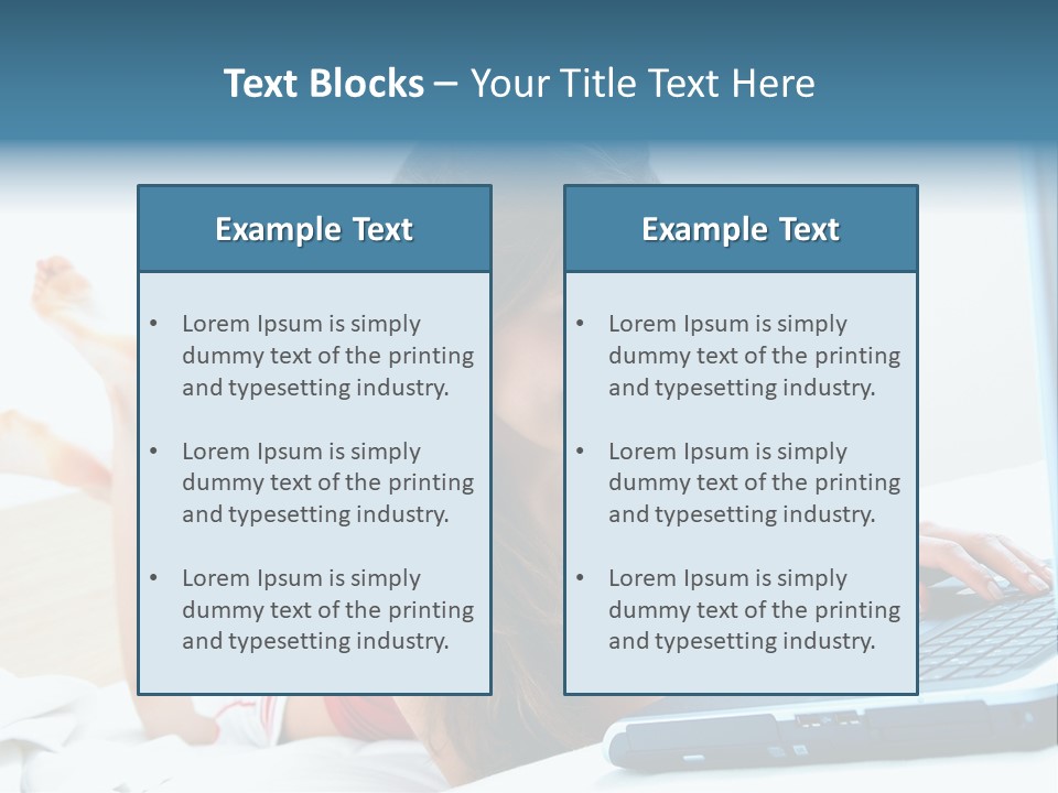 Woman With Her Computer PowerPoint Template