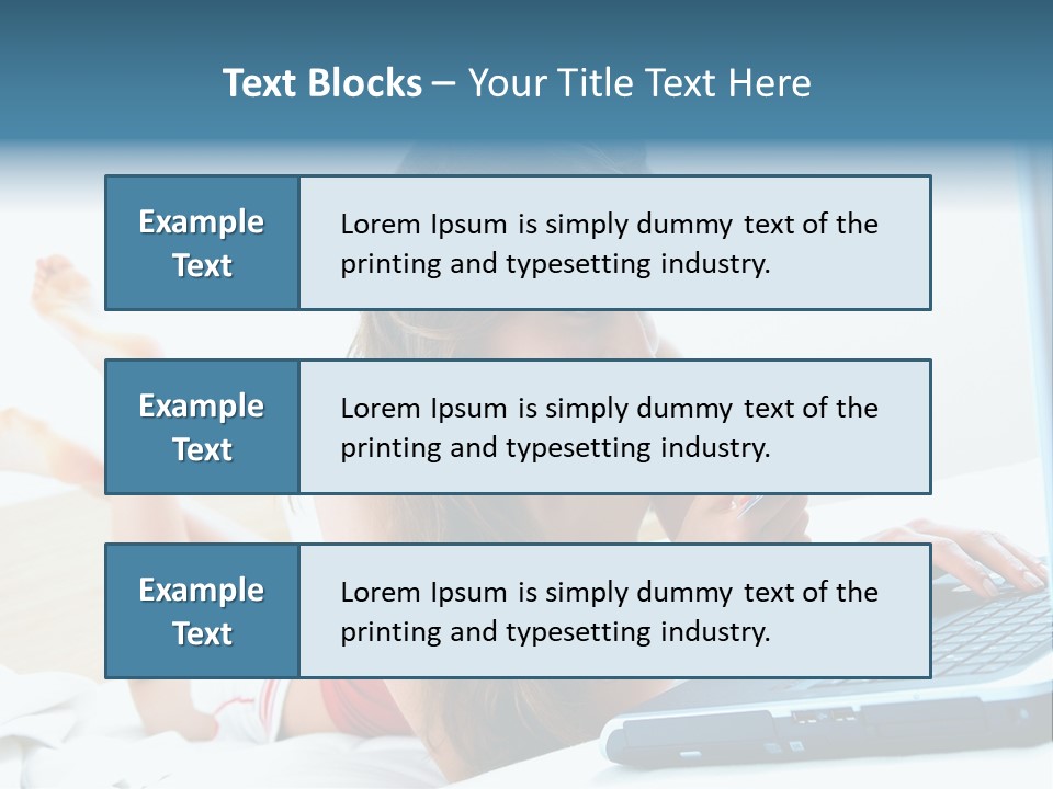 Woman With Her Computer PowerPoint Template