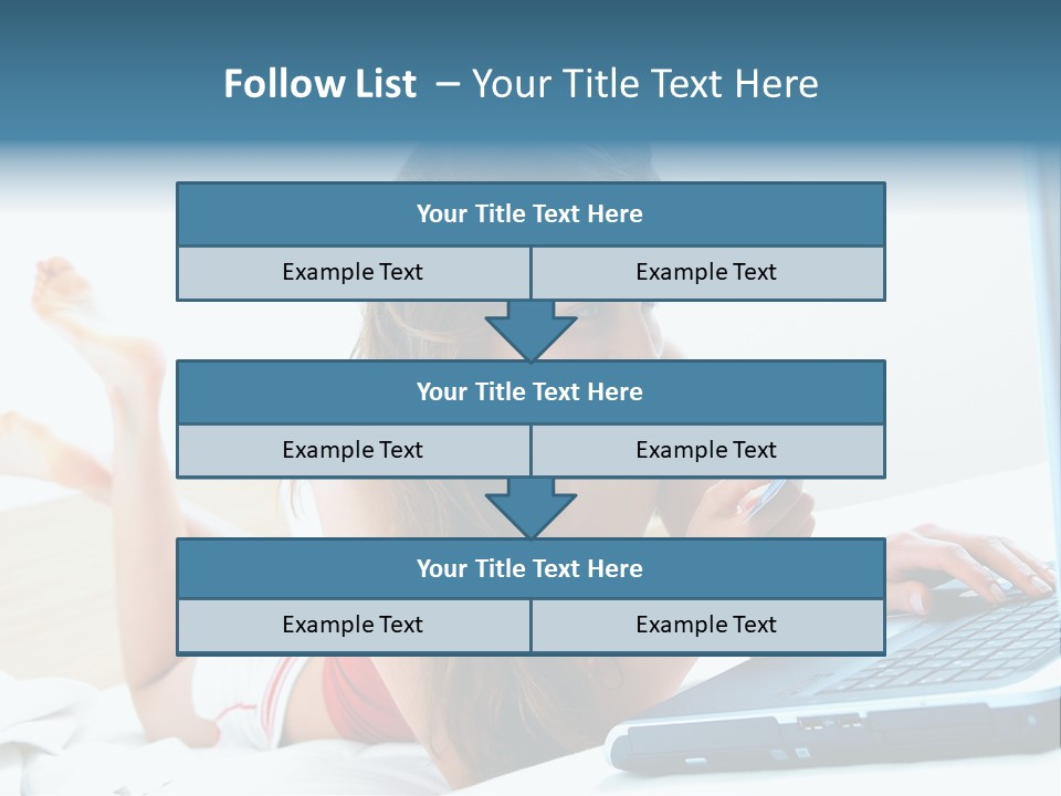 Woman With Her Computer PowerPoint Template