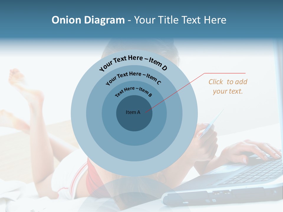 Woman With Her Computer PowerPoint Template