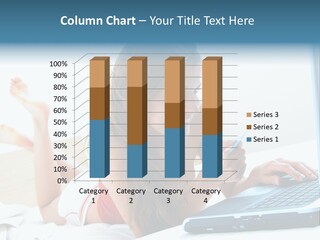 Woman With Her Computer PowerPoint Template