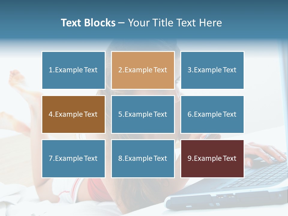 Woman With Her Computer PowerPoint Template