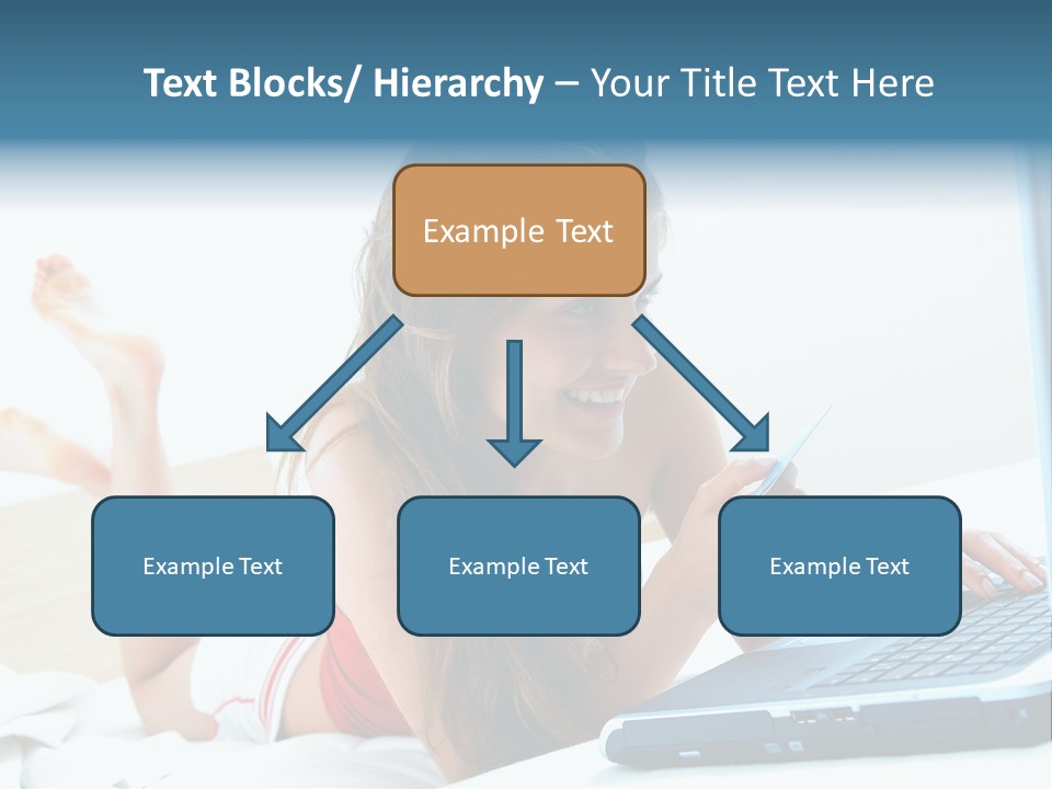 Woman With Her Computer PowerPoint Template