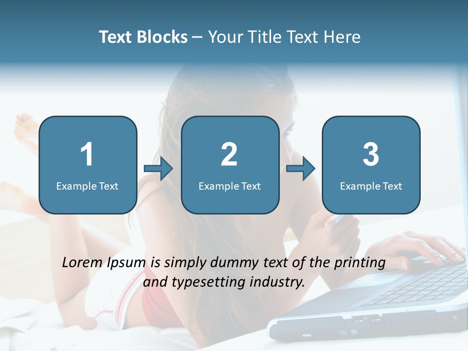 Woman With Her Computer PowerPoint Template
