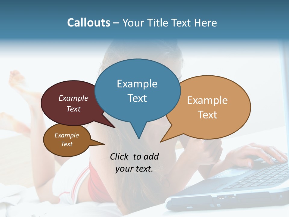 Woman With Her Computer PowerPoint Template