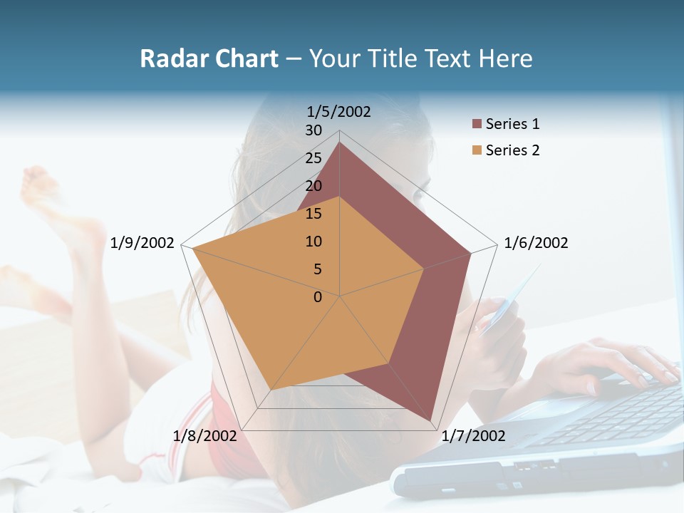 Woman With Her Computer PowerPoint Template