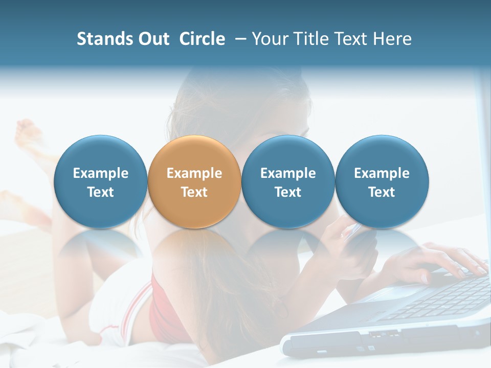 Woman With Her Computer PowerPoint Template