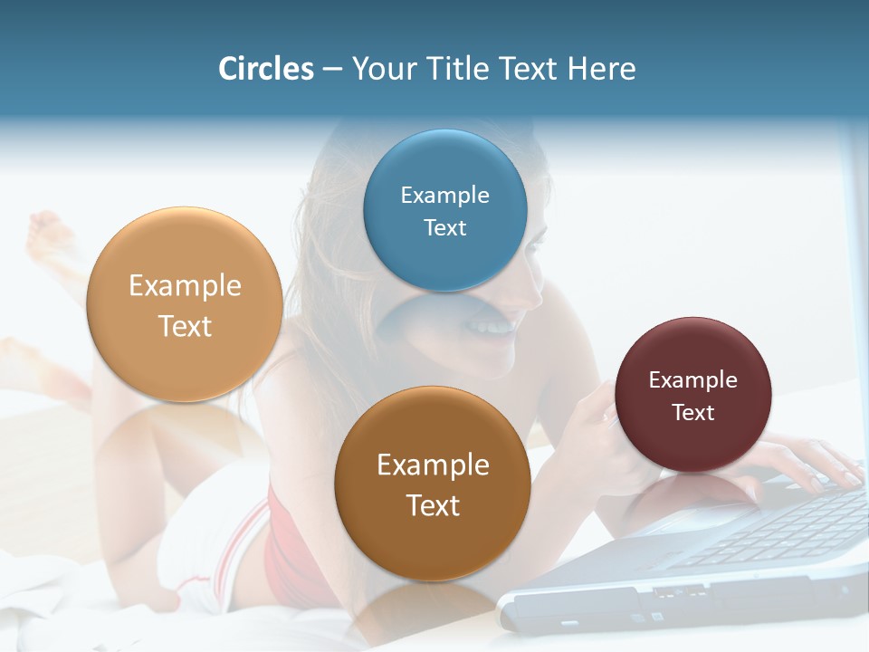 Woman With Her Computer PowerPoint Template