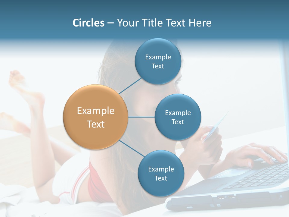 Woman With Her Computer PowerPoint Template