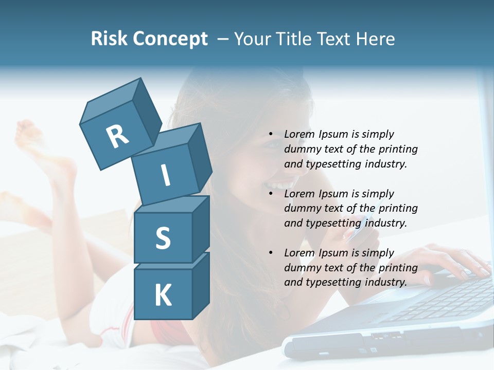 Woman With Her Computer PowerPoint Template