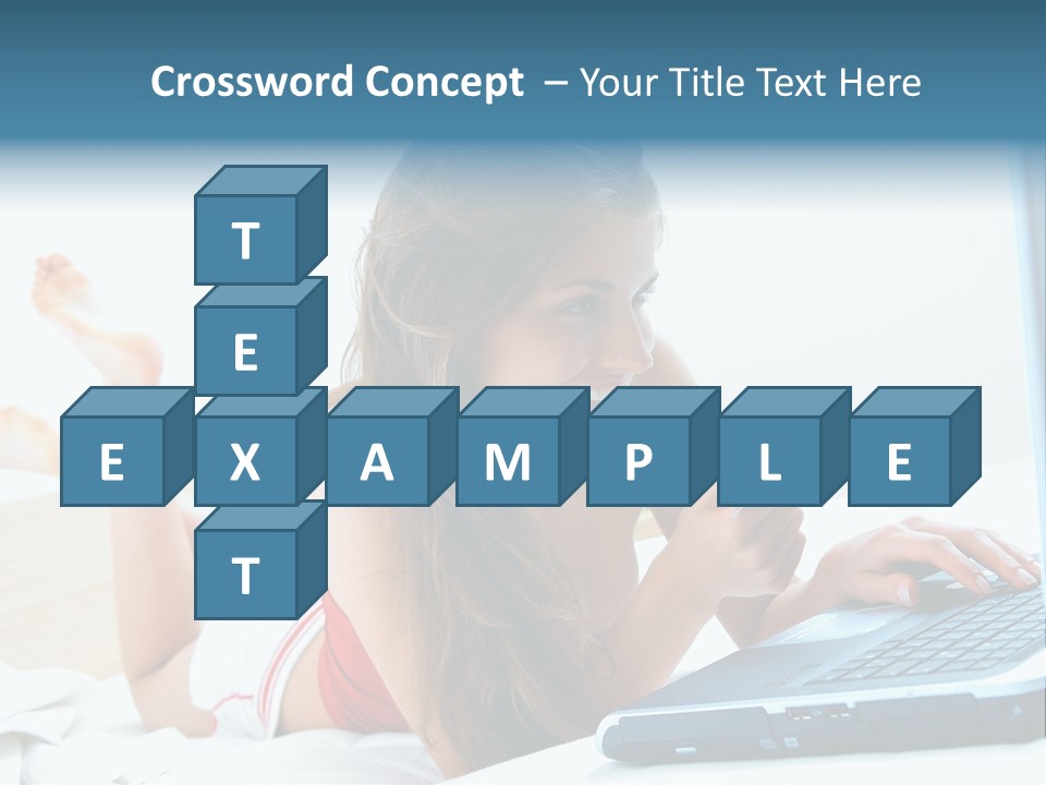 Woman With Her Computer PowerPoint Template