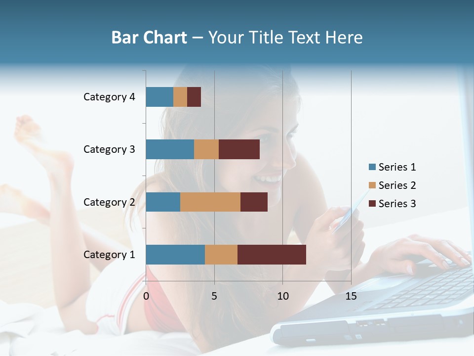 Woman With Her Computer PowerPoint Template