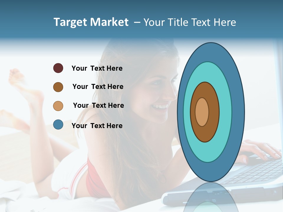 Woman With Her Computer PowerPoint Template