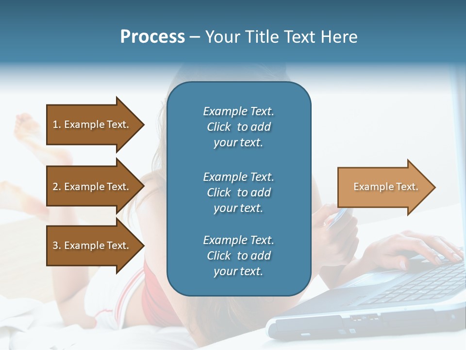 Woman With Her Computer PowerPoint Template